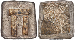 Qing Dynasty. Xianfeng (Wen Zong) Yunnan Sanchuo Paifangding ("Three-Stamp Tablet") Sycee of 10 Taels Year 4 (1854) AU (Deposits), cf. Cribb-Class LXI...