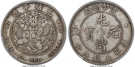 Kuang-hsü Dollar ND (1908) XF Details (Cleaned) PCGS, Tientsin mint, KM-Y14, L&M-11, Kann-216. Clad in a hearty steel-hued patina, while scattered hai...