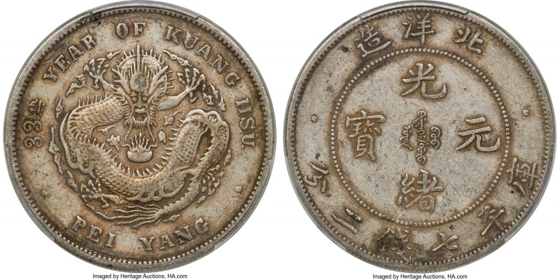 Chihli. Kuang-hsü Dollar Year 34 (1908) XF40 PCGS, Pei Yang Arsenal mint, KM-Y73...