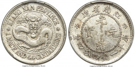 Kiangnan. Kuang-hsü 20 Cents ND (1897) AU Details (Scratch) PCGS, Nanking mint, KM-Y143, L&M-212B, Kann-68. Displaying a small scratch to the obverse ...