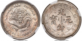 Kiangnan. Kuang-hsü 20 Cents CD 1899 MS62 NGC, Nanking mint, KM-Y143a.2, L&M-225, Kann-77. Despite the soft features imbued on this coin from typical ...