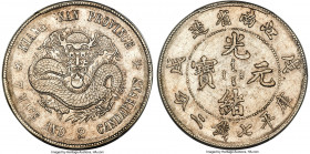 Kiangnan. Kuang-hsü Dollar CD 1898 AU55 PCGS, Nanking mint, KM-Y145a.2, L&M-217, Kann-71b, Chang-CH66. Small English letters, Dragon with incuse eyes ...