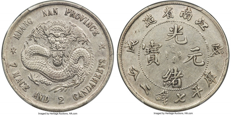 Kiangnan. Kuang-hsü Dollar CD 1898 XF Details (Chop Mark) PCGS, Nanking mint, KM...