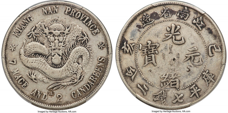 Kiangnan. Kuang-hsü Dollar CD 1899 VF Details (Chop Mark) PCGS, Nanking mint, KM...