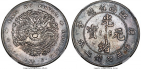 Kiangnan. Kuang-hsü Dollar CD 1900 XF Details (Surface Hairlines) NGC, Nanking mint, KM-Y145a.4, L&M-229, Kann-81. Large scales and straight Ping vari...