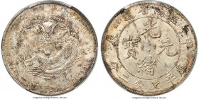 Kiangnan. Kuang-hsü Dollar CD 1904 AU55 PCGS, Nanking mint, KM-Y145a.12, L&M-257, Kann-99. Variety with HAH and CH and fewer spines on dragon. Scarce ...