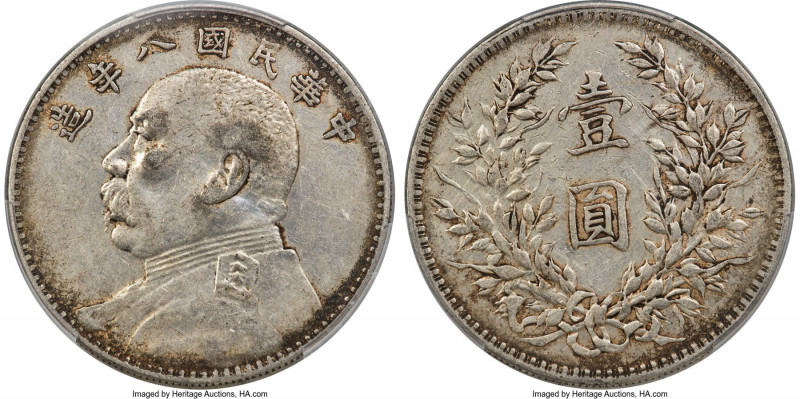 Republic Yuan Shih-kai Dollar Year 8 (1919) XF45 PCGS, KM-Y329.6, L&M-76, Kann-6...