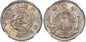 Meiji Yen Year 3 (1870) MS65 NGC, KM-Y5.1, JNDA 01-9. Type I. A brilliant offering, emblazoned in mint luster and largely unimpeded by imperfections, ...