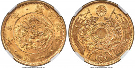 Meiji gold 10 Yen Year 4 (1871) MS65 NGC, Osaka mint, KM-Y12, JNDA 01-2. With border variety. Ranked among the finest with only a handful certified fi...