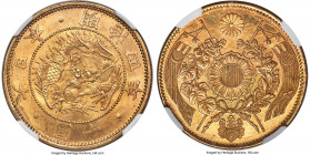 Meiji gold 10 Yen Year 4 (1871) MS63+ NGC, Osaka mint, KM-Y12, JNDA 01-2. With border variety. A sensitively rendered Choice Mint State example of thi...