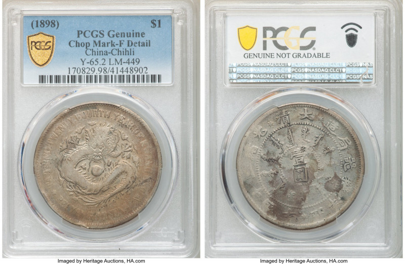 Chihli. Kuang-hsü Dollar Year 24 (1898) Fine Details (Chop Mark) PCGS, KM-Y65.2,...