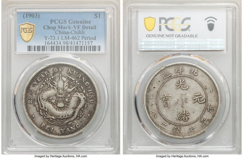 Chihli. Kuang-hsü Dollar Year 29 (1903) VF Details (Chop Mark) PCGS, Pei Yang Ar...