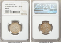 Fengtien. Kuang-hsü 20 Cents CD 1904 AU55 NGC, KM-Y91.1, L&M-485. 24mm. Showing only trivial amounts of rub, it's evident that this coin saw barely an...