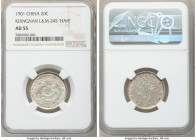 Kiangnan. Kuang-hsü 20 Cents CD 1901 AU55 NGC, KM-Y143a.7, L&M-245. With initials HAH. Flashy and sharp, with only the barest traces of friction acros...