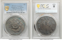 Kiangnan. Kuang-hsü Dollar CD 1900 VF Details (Repaired) PCGS, KM-Y145a.4. Curved stroke in Ping variety. A visually interesting specimen bathed in an...