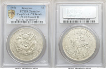 Kiangnan. Kuang-hsü Dollar CD 1902 VF Details (Chop Mark) PCGS, Nanking mint, KM-Y145a.9, L&M-248, Kann-93a, WS-0846. Variety with straight upper stro...