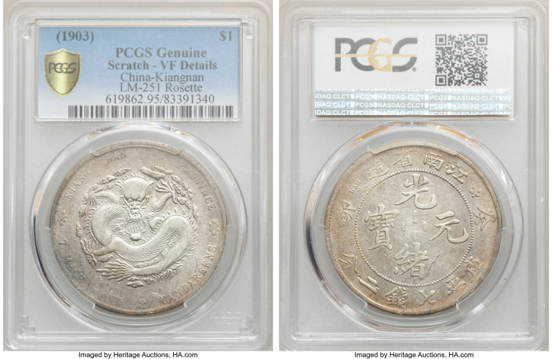 Kiangnan. Kuang-hsü Dollar CD 1903 VF Details (Scratch) PCGS, Nanking mint, KM-Y...