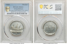 "The Chinese Junk Keying" white metal Medal 1848 MS61 PCGS, BHM-2322. 26mm. An interesting commemorative medal celebrating the first Chinese ship to v...