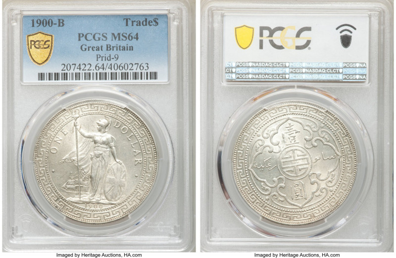Victoria Trade Dollar 1900-B MS64 PCGS, Bombay mint, KM-T5, Prid-9. Graced with ...