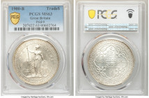 Victoria Trade Dollar 1900-B MS63 PCGS, Bombay mint, KM-T5, Prid-9. Luminescent and attractive in hand, this fully choice example displays only gentle...
