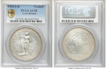 Edward VII Trade Dollar 1903/2-B AU58 PCGS, Bombay mint, KM-T5, Prid-15. Watery and semi-glassy in the fields, the peripheries ringed in a hint of sub...