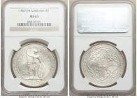 Edward VII Trade Dollar 1907/7-B MS63 NGC, Bombay mint, KM-T5. A nearly untoned, choice specimen awash in radiating, flashy luster. The 7 in the date ...