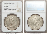 George V Trade Dollar 1930 MS63 NGC, London mint, KM-T5, Prid-28. A flashy piece with captivating luster and only minor scattered contact to bound the...