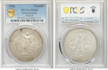 George V Trade Dollar 1930 MS63 PCGS, London mint, KM-T5, Prid-28. A well-preserved and fully choice selection preserving glimmering luster underneath...