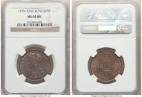 British Colony. Victoria Cent 1875 MS64 Brown NGC, KM4.1. Produced by a sharp strike and subsequently toned to a glossy brown, with fiery red accents ...