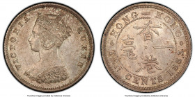 British Colony. Victoria 10 Cents 1863/33 MS63 PCGS, KM6.1, Mars-C18. A popular, choice overdate variety not noted by PCGS on the label, boasting ligh...