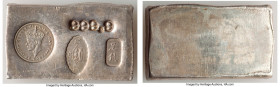 British Colony. Shanghai Specie Office silver Bar of 5 Dollars ND (c. 1970s) AU, KM-X Unl. (cf. KM-XB13 for similar piece with portrait of Victoria). ...