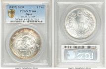 Meiji Yen Year 30 (1897) MS64 PCGS, KM-YA25.3, JNDA 01-10A. Graced with shimmering, lustrous appearances that radiate effortlessly across the autumnal...