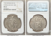 West Friesland. Provincial 3 Gulden 1794 MS63 NGC, KM141.2, Dav-1853. Seldom-seen in such fine states of preservation, this fully choice selection fea...