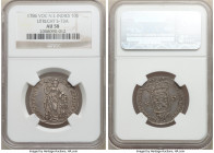 Dutch Colony. United East India Company 1/2 Gulden (10 Stuivers) 1786 AU58 NGC, KM115, Scholten-73a. Large letters variety. Utrecht issue. A pleasing ...