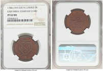 Sumatra. East India Company copper Proof 3 Kepings AD 1200 (1786) PR62 Brown NGC, KM259.1, Prid-6A, Scholten-949. Near-choice and an issue rarely enco...
