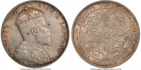 British Colony. Edward VII Dollar 1908 AU55 PCGS, KM26, Prid-7. An alluring example possessing uniform argent surfaces decorated with peripheral russe...