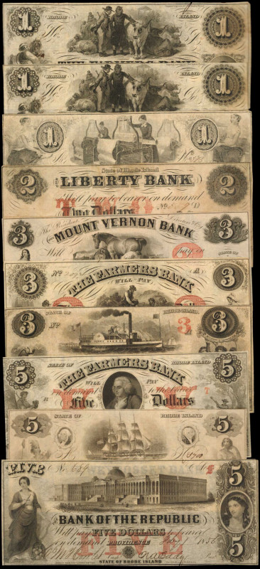 Rhode Island

Lot of (10) Rhode Island Obsoletes. 1830s-60s $1 to $5. Fine to ...
