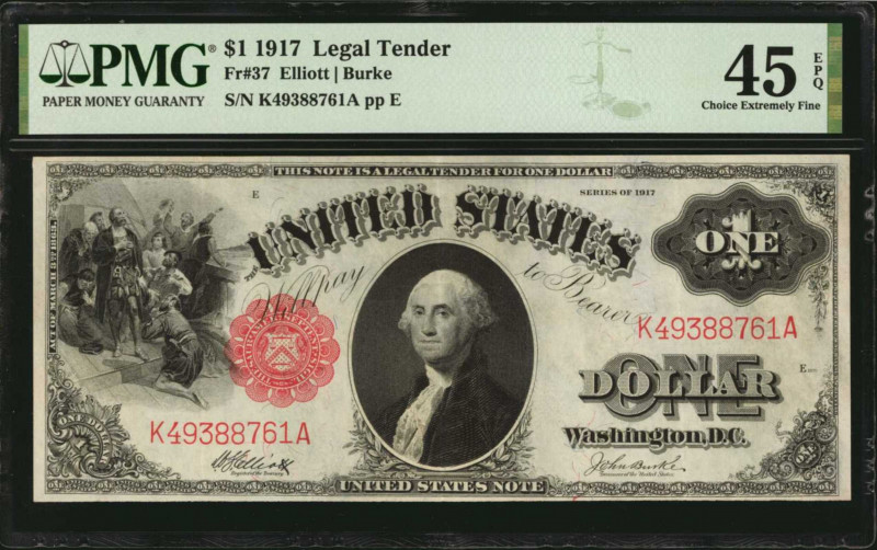 Legal Tender Notes

Fr. 37. 1917 $1 Legal Tender Note. PMG Choice Extremely Fi...