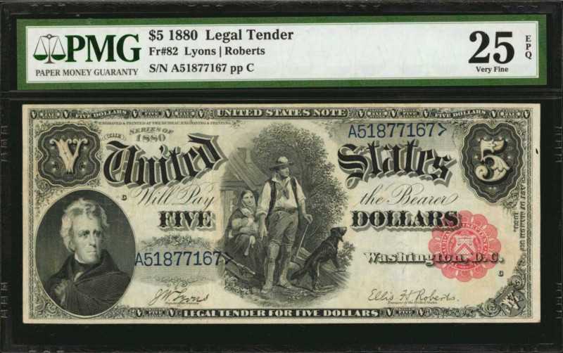 Legal Tender Notes

Fr. 82. 1880 $5 Legal Tender Note. PMG Very Fine 25 EPQ.
...