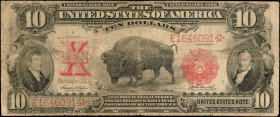 Legal Tender Notes

Fr. 120. 1901 $10 Legal Tender Note. Fine.

A popular Bison Ten, found here in Fine condition. Margin splits are noticed.

E...