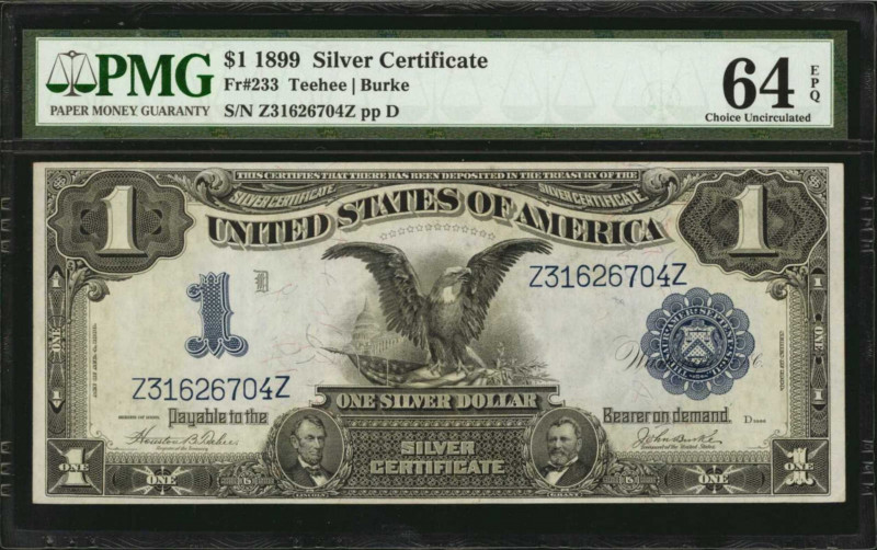 Silver Certificates

Fr. 233. 1899 $1 Silver Certificate. PMG Choice Uncircula...