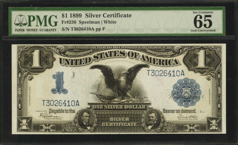 Silver Certificates

Fr. 236. 1899 $1 Silver Certificate. PMG Gem Uncirculated...