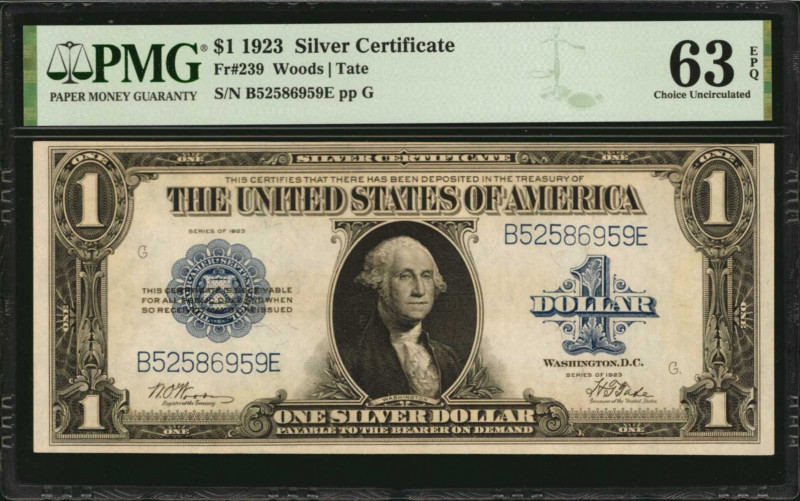 Silver Certificates

Fr. 239. 1923 $1 Silver Certificate. PMG Choice Uncircula...