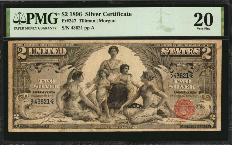 Silver Certificates

Fr. 247. 1896 $2 Silver Certificate. PMG Very Fine 20.
...
