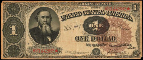 Treasury Note

Fr. 347. 1890 $1 Treasury Note. Very Fine.

A popular Ornate Back Treasury Note, found here in a Very Fine grade. Brittle paper is ...