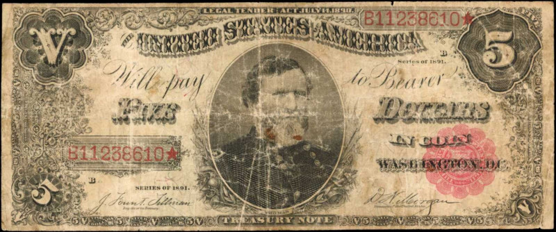 Treasury Note

Fr. 363. 1891 $5 Treasury Note. Fine.

Margin wear/nicks, sta...