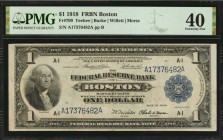 Federal Reserve Bank Notes

Fr. 709. 1918 $1 Federal Reserve Bank Note. Boston. PMG Extremely Fine 40.

Estimate: $150.00- $250.00
