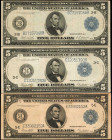 Federal Reserve Notes

Lot of (3) Fr. 850, 855A & 863A. 1914 $5 Federal Reserve Notes. Very Fine.

A trio of 1914 $5 FRN's, all of which are in Ve...