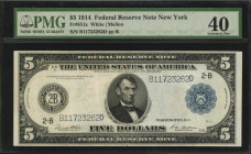 Federal Reserve Notes

Fr. 851a. 1914 $5 Federal Reserve Note. New York. PMG Extremely Fine 40.

Estimate: $150.00- $250.00