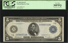 Federal Reserve Notes

Fr. 869. 1914 $5 Federal Reserve Note. Chicago. PCGS Currency Very Fine 30 PPQ.

Estimate: $100.00- $150.00